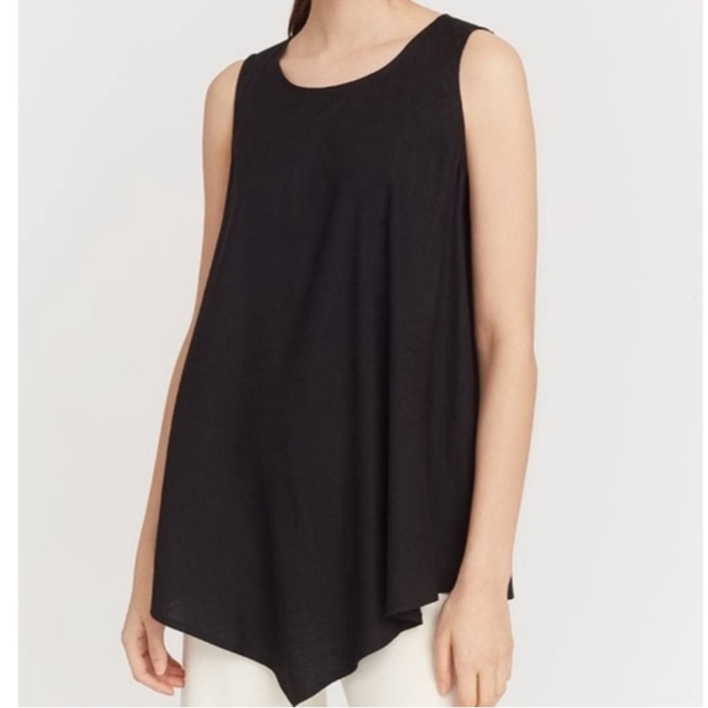 CUYANA linen blend asymmetrical sleeveless top